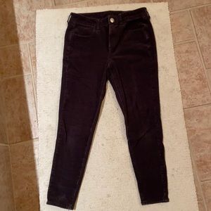 American Eagle Black Super Stretch Corduroy Pants